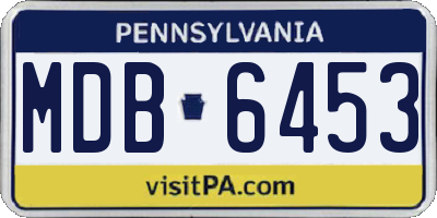 PA license plate MDB6453