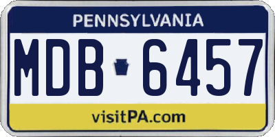 PA license plate MDB6457