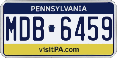 PA license plate MDB6459