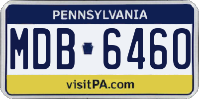 PA license plate MDB6460