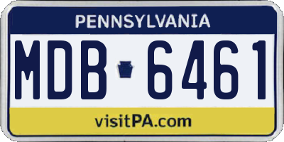 PA license plate MDB6461