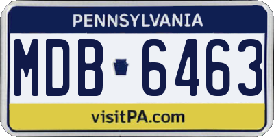 PA license plate MDB6463