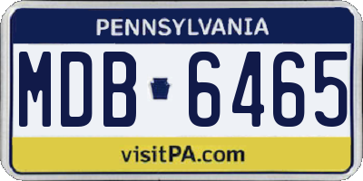 PA license plate MDB6465