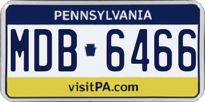 PA license plate MDB6466