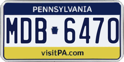 PA license plate MDB6470