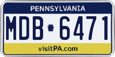 PA license plate MDB6471