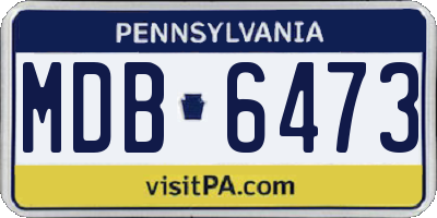 PA license plate MDB6473