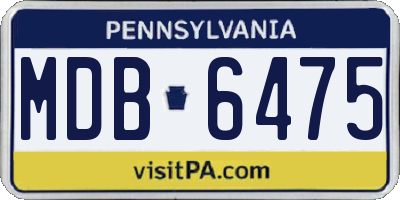 PA license plate MDB6475