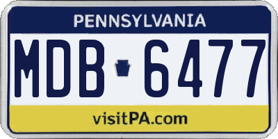 PA license plate MDB6477
