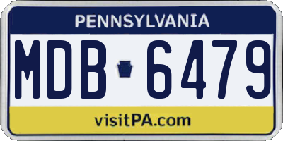 PA license plate MDB6479
