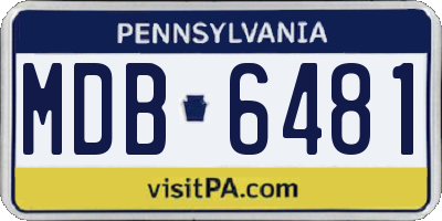 PA license plate MDB6481