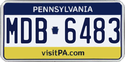 PA license plate MDB6483