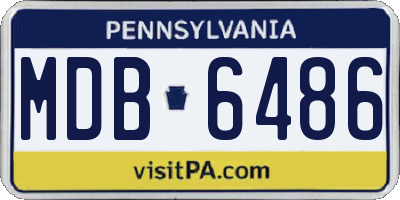 PA license plate MDB6486