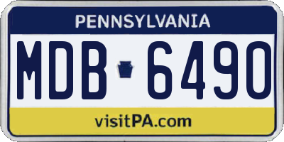 PA license plate MDB6490