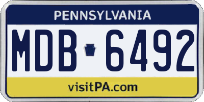 PA license plate MDB6492