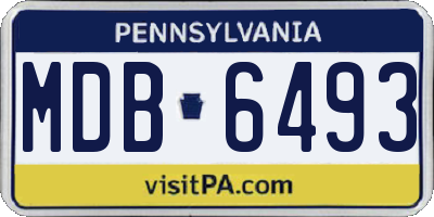 PA license plate MDB6493