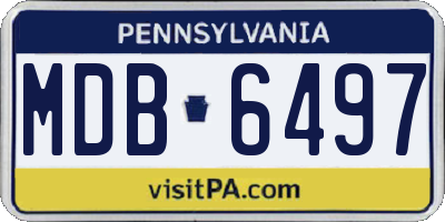 PA license plate MDB6497