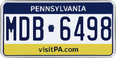 PA license plate MDB6498