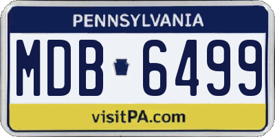 PA license plate MDB6499