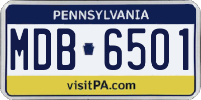 PA license plate MDB6501