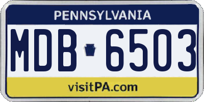 PA license plate MDB6503