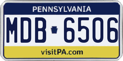 PA license plate MDB6506