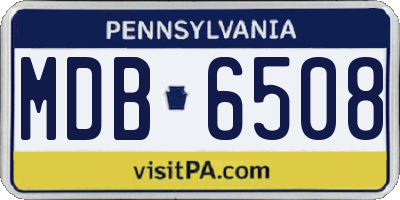 PA license plate MDB6508
