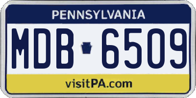 PA license plate MDB6509