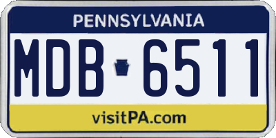 PA license plate MDB6511