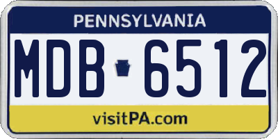 PA license plate MDB6512