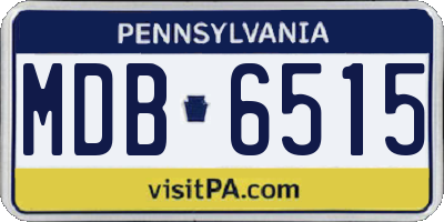 PA license plate MDB6515