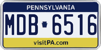 PA license plate MDB6516
