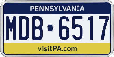 PA license plate MDB6517