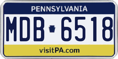 PA license plate MDB6518
