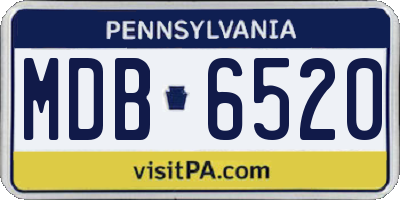 PA license plate MDB6520