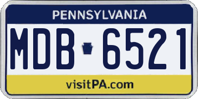 PA license plate MDB6521