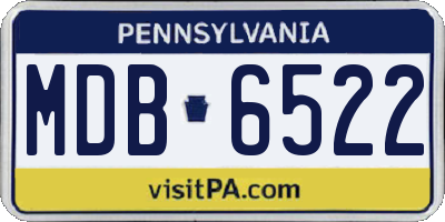 PA license plate MDB6522