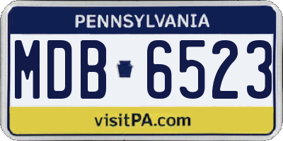 PA license plate MDB6523