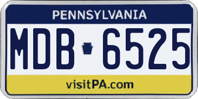 PA license plate MDB6525