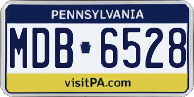 PA license plate MDB6528