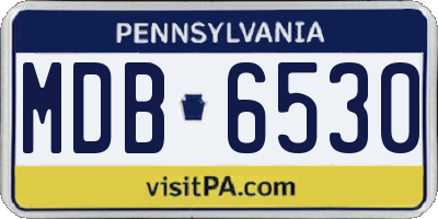 PA license plate MDB6530