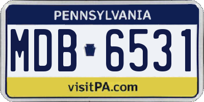 PA license plate MDB6531