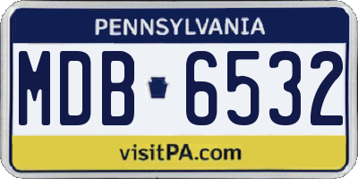 PA license plate MDB6532