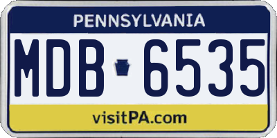 PA license plate MDB6535