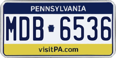 PA license plate MDB6536