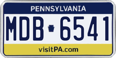 PA license plate MDB6541