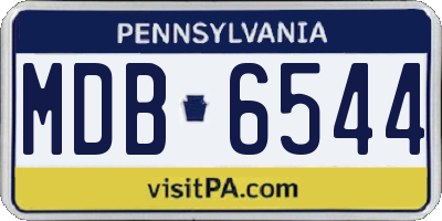 PA license plate MDB6544