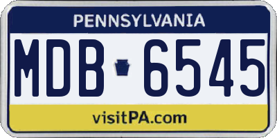 PA license plate MDB6545
