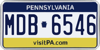 PA license plate MDB6546