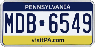 PA license plate MDB6549